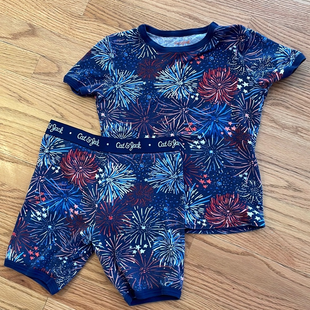 Cat & Jack fireworks pajama set size 10